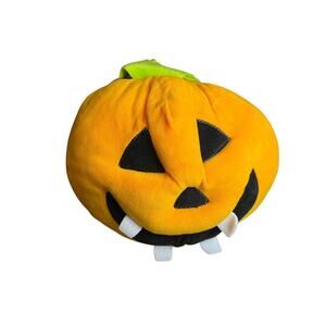 Six Flags Fall Halloween Cuddly Decor Toy Plush Pumpkin Jack-o-Lantern 10”‎